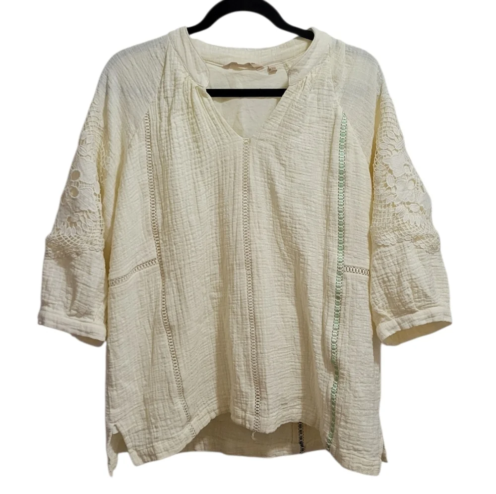 Soft Surroundings Magnolia Cotton Guaze Top - Picture 2 of 7
